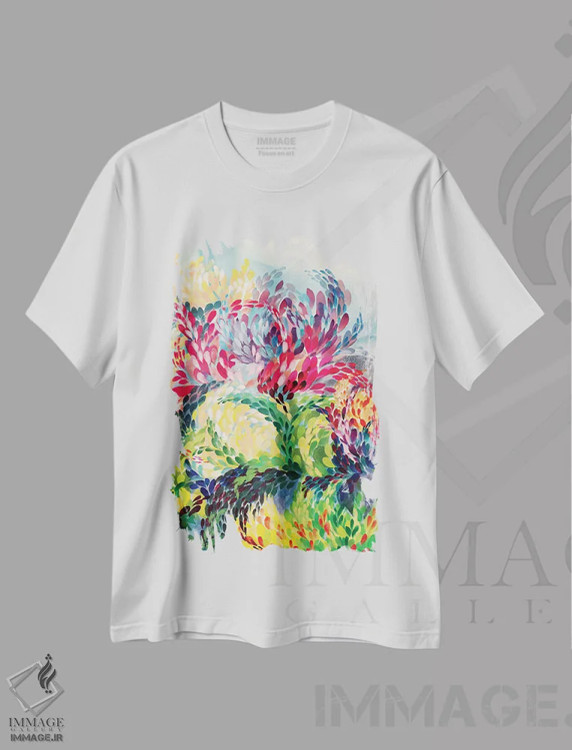 تیشرت سفید طرح دار زیر دریا IV-A، دکور بوهمی اثر شوشانیک کاراپتیان | immage.ir