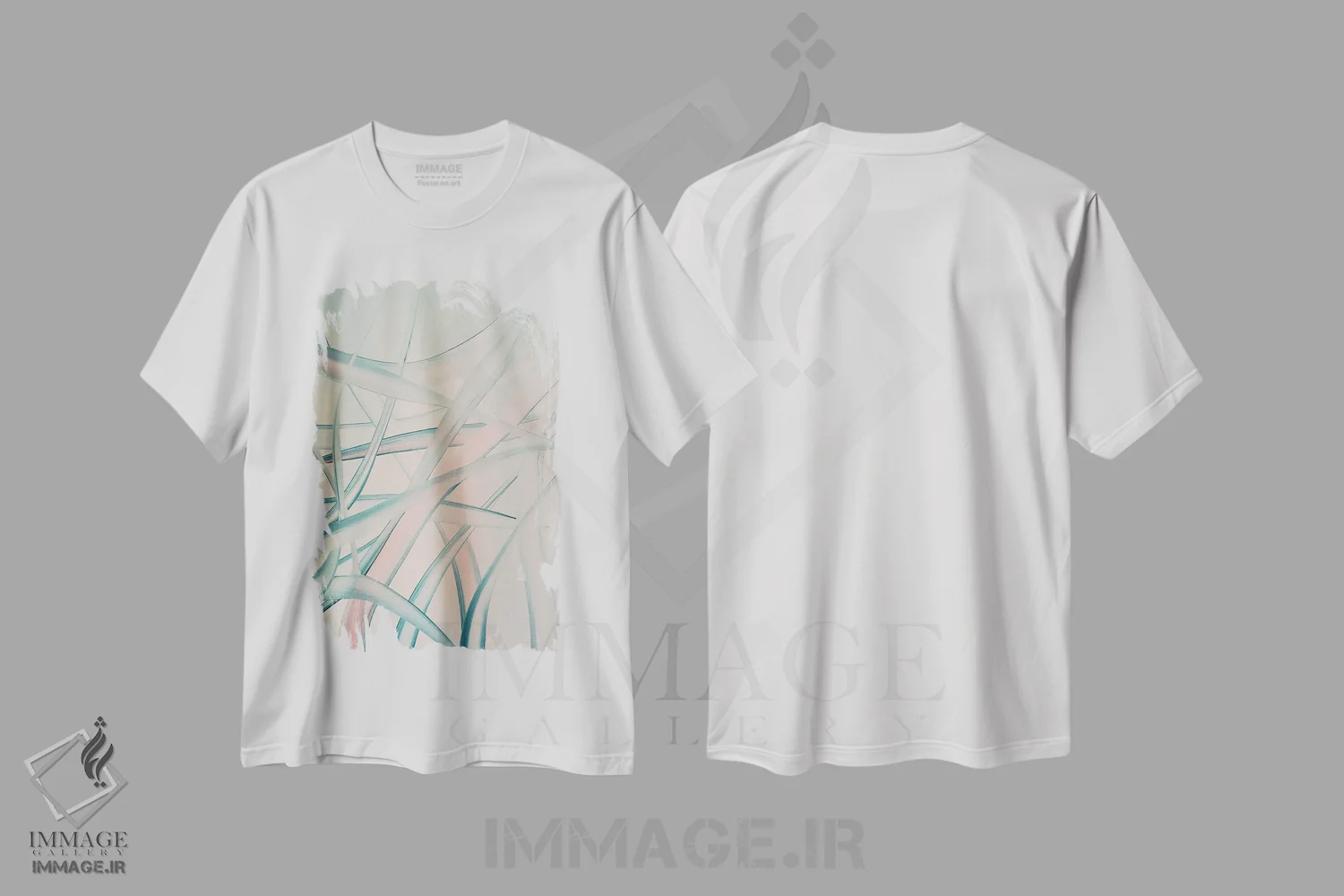 تیشرت سفید طرح دار آرامش، آبستره اثر شوشانیک کاراپتیان | immage.ir