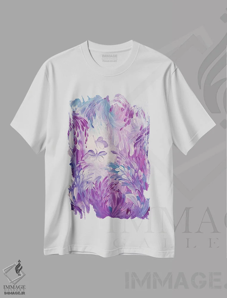 تیشرت سفید طرح دار پروانه ها II، دکور بوهمی اثر شوشانیک کاراپتیان | فروشگاه ایماژ