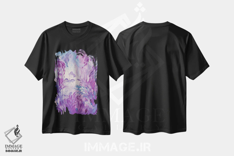 تیشرت مشکی طرح دار پروانه ها II، دکور بوهمی اثر شوشانیک کاراپتیان | immage.ir