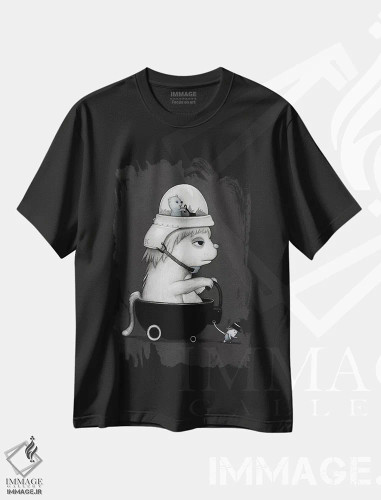 تیشرت مشکی طرح دار هیروکی، هنر فاخر معاصر اثر کریستین آدام | فروشگاه ایماژ