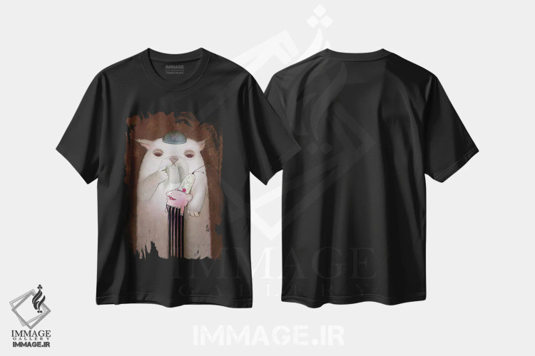 تیشرت مشکی طرح دار فلوکو، هنر فاخر معاصر اثر کریستین آدام | immage.ir