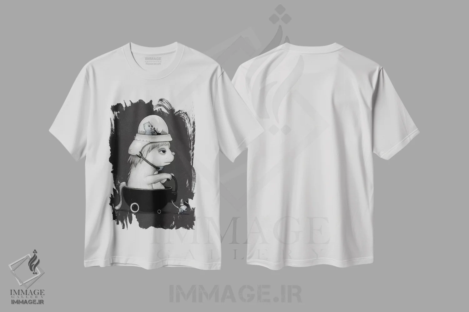 تیشرت سفید طرح دار هیروکی، هنر فاخر معاصر اثر کریستین آدام | immage.ir