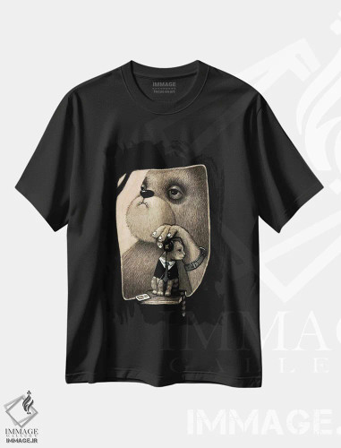 تیشرت مشکی طرح دار در حال و هوای احساسی، هنر فاخر معاصر اثر کریستین آدام | فروشگاه ایماژ