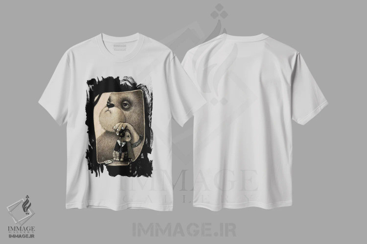 تیشرت سفید طرح دار در حال و هوای احساسی، هنر فاخر معاصر اثر کریستین آدام | immage.ir