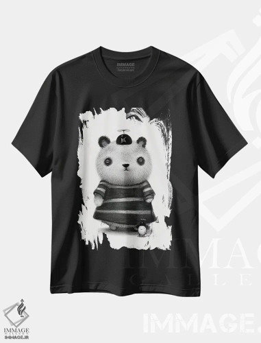 تیشرت مشکی طرح دار کیمیکو، هنر فاخر معاصر اثر کریستین آدام | فروشگاه ایماژ