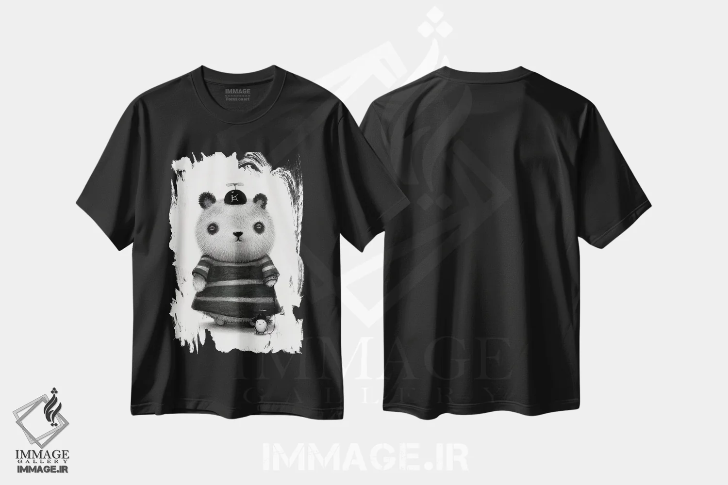 تیشرت مشکی طرح دار کیمیکو، هنر فاخر معاصر اثر کریستین آدام | فروشگاه ایماژ