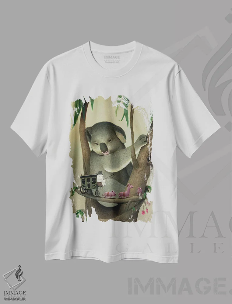 تیشرت سفید طرح دار کوالا، هنر فاخر معاصر اثر کریستین آدام | immage.ir
