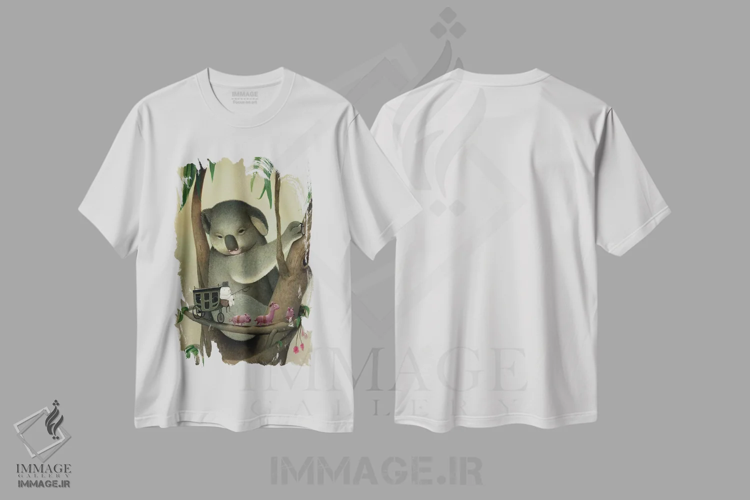 تیشرت سفید طرح دار کوالا، هنر فاخر معاصر اثر کریستین آدام | immage.ir