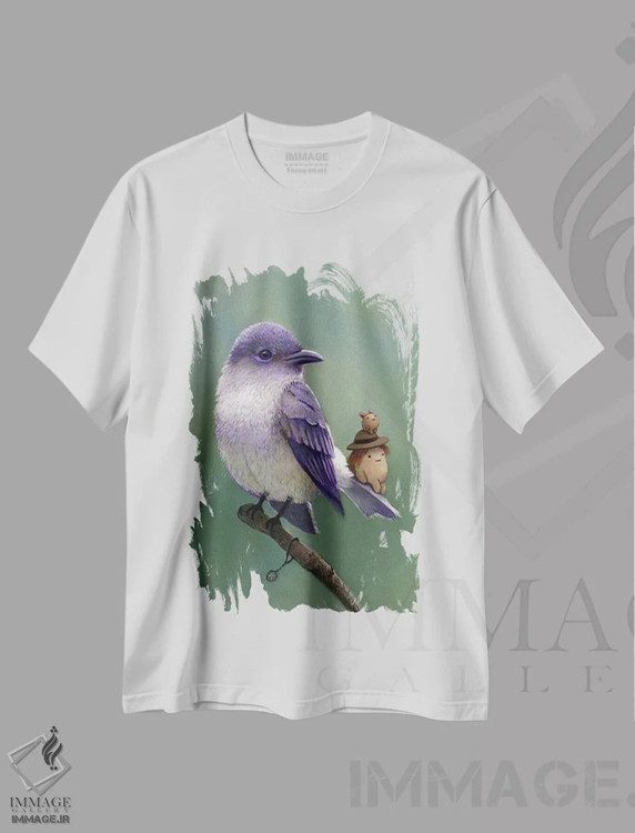 تیشرت سفید طرح دار مرلین، هنر فاخر معاصر اثر کریستین آدام | immage.ir