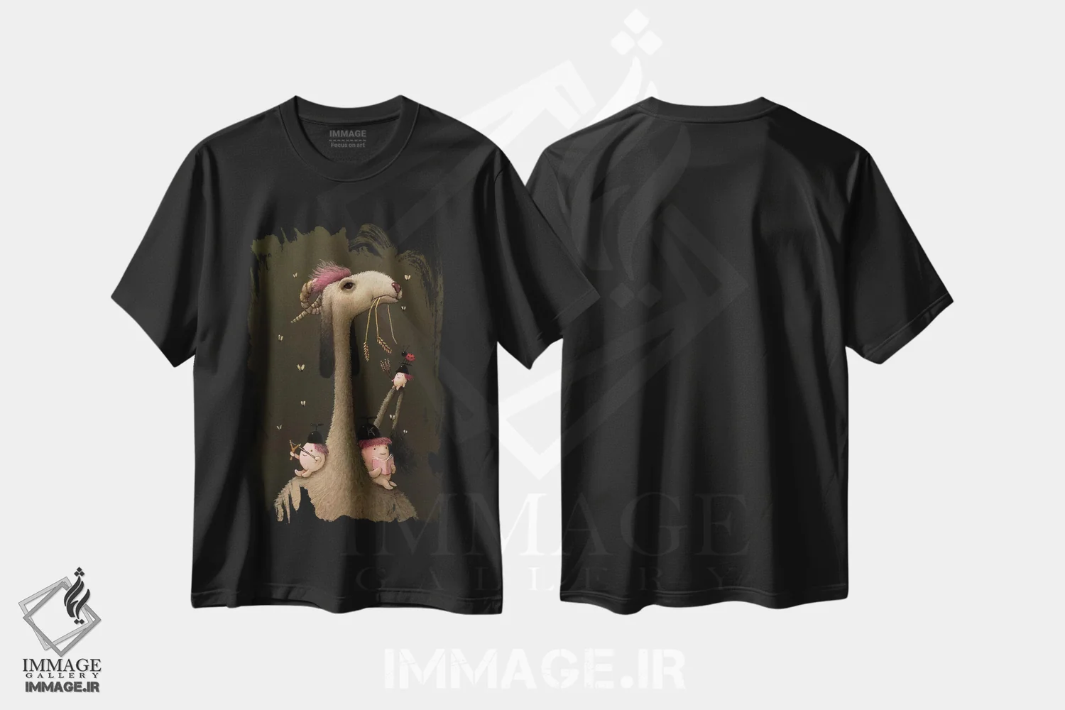 تیشرت مشکی طرح دار میچیکو، هنر فاخر معاصر اثر کریستین آدام | immage.ir