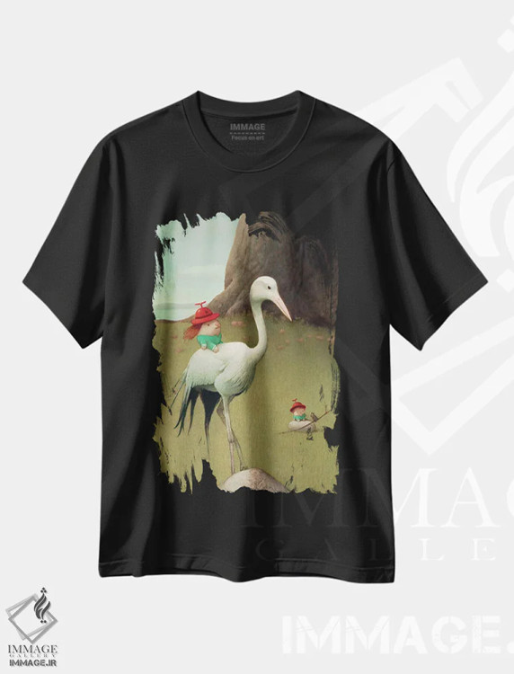 تیشرت مشکی طرح دار میکو، هنر فاخر معاصر اثر کریستین آدام | فروشگاه ایماژ