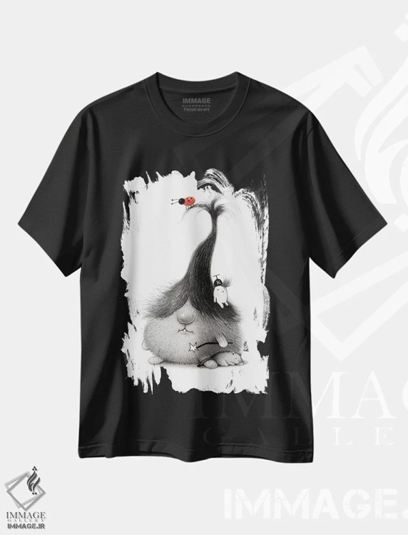 تیشرت مشکی طرح دار جادوگر، هنر فاخر معاصر اثر کریستین آدام | فروشگاه ایماژ