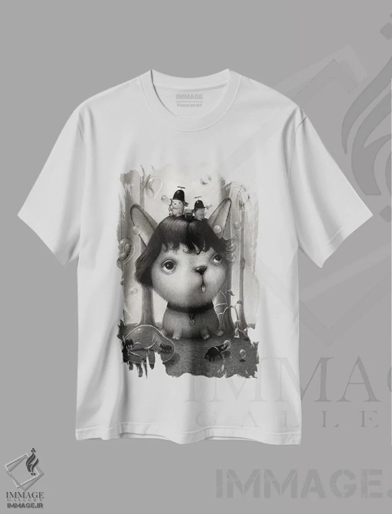 تیشرت سفید طرح دار پسران حبابی، هنر فاخر معاصر اثر کریستین آدام | فروشگاه ایماژ