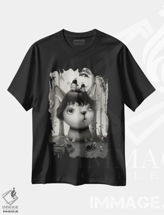 تیشرت مشکی طرح دار پسران حبابی، هنر فاخر معاصر اثر کریستین آدام | immage.ir