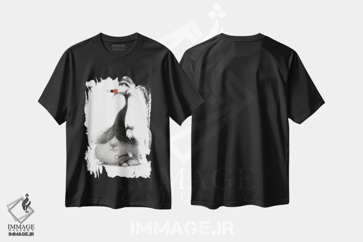 تیشرت مشکی طرح دار جادوگر، هنر فاخر معاصر اثر کریستین آدام | فروشگاه ایماژ