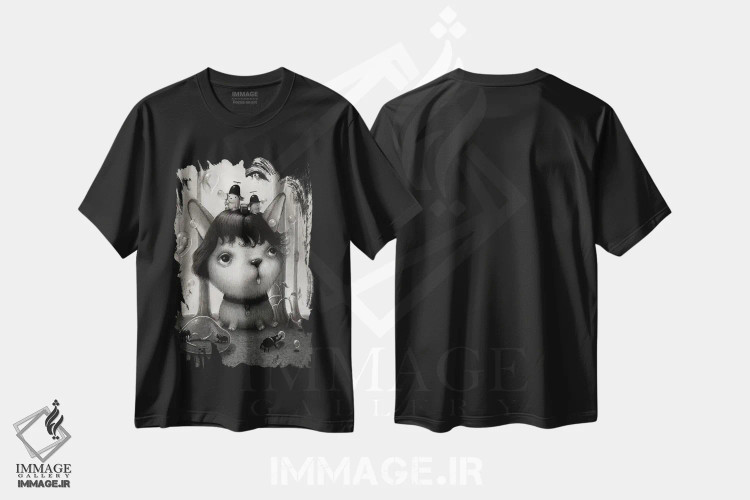 تیشرت مشکی طرح دار پسران حبابی، هنر فاخر معاصر اثر کریستین آدام | immage.ir