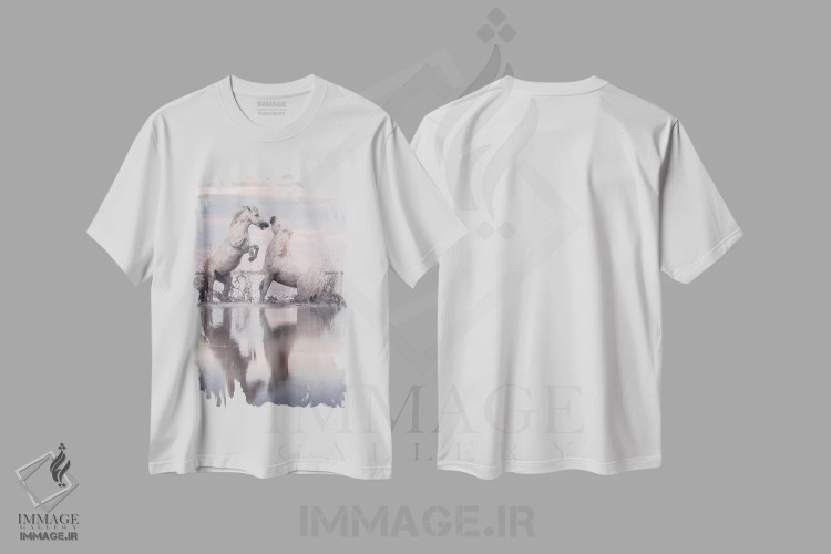 تیشرت سفید طرح دار فرشتگان سفید کامارگ XXXIII، مدیوم اثر دنیل کردان | فروشگاه ایماژ