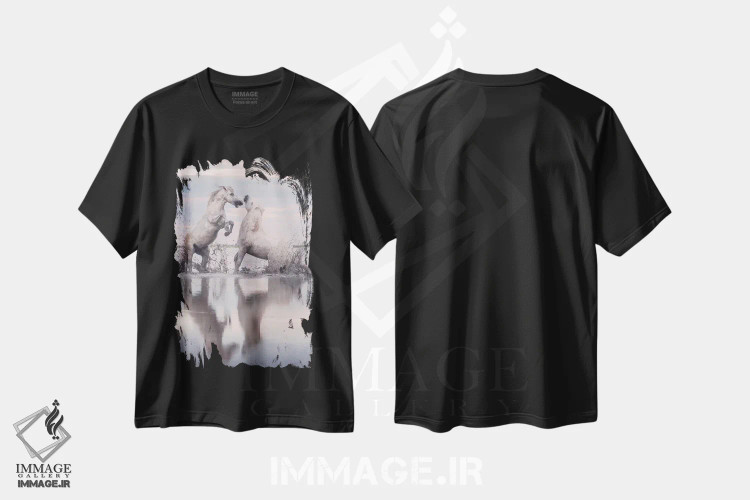 تیشرت مشکی طرح دار فرشتگان سفید کامارگ XXXIII، مدیوم اثر دنیل کردان | immage.ir