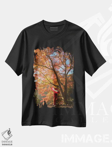 تیشرت مشکی طرح دار پاییز در ژاپن ششم، مدیوم اثر دنیل کردان | فروشگاه ایماژ