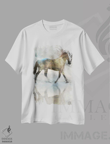 تیشرت سفید طرح دار پیاده روی ملایم I، هنر دیجیتال اثر کن روکو | فروشگاه ایماژ