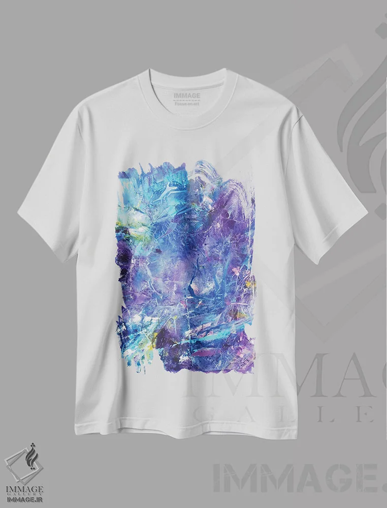 تیشرت سفید طرح دار فرابنفش اثر کریستن لی | فروشگاه ایماژ
