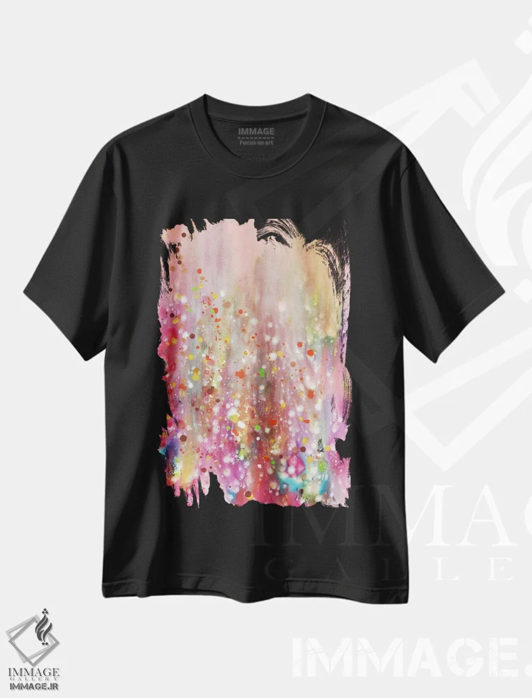 تیشرت مشکی طرح دار آبشارهای پاییزی اثر کریستن لی | فروشگاه ایماژ