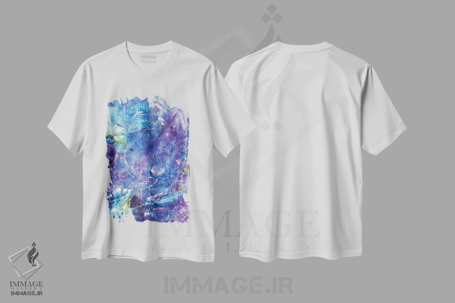 تیشرت سفید طرح دار فرابنفش اثر کریستن لی | فروشگاه ایماژ