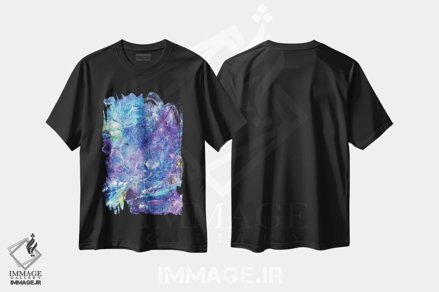 تیشرت مشکی طرح دار فرابنفش اثر کریستن لی | immage.ir