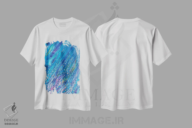 تیشرت سفید طرح دار شست وشوی کیهانی اثر کریستن لی | فروشگاه ایماژ