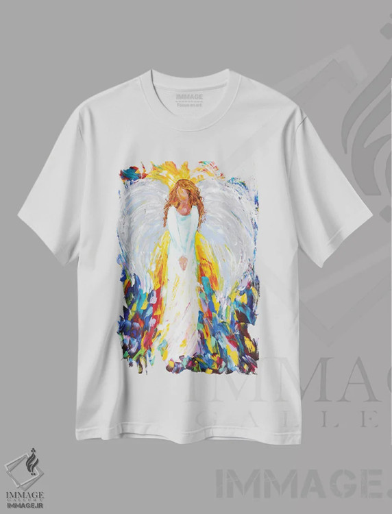 تیشرت سفید طرح دار فرشته امید، دکور معاصر اثر کارن تارلتون | immage.ir