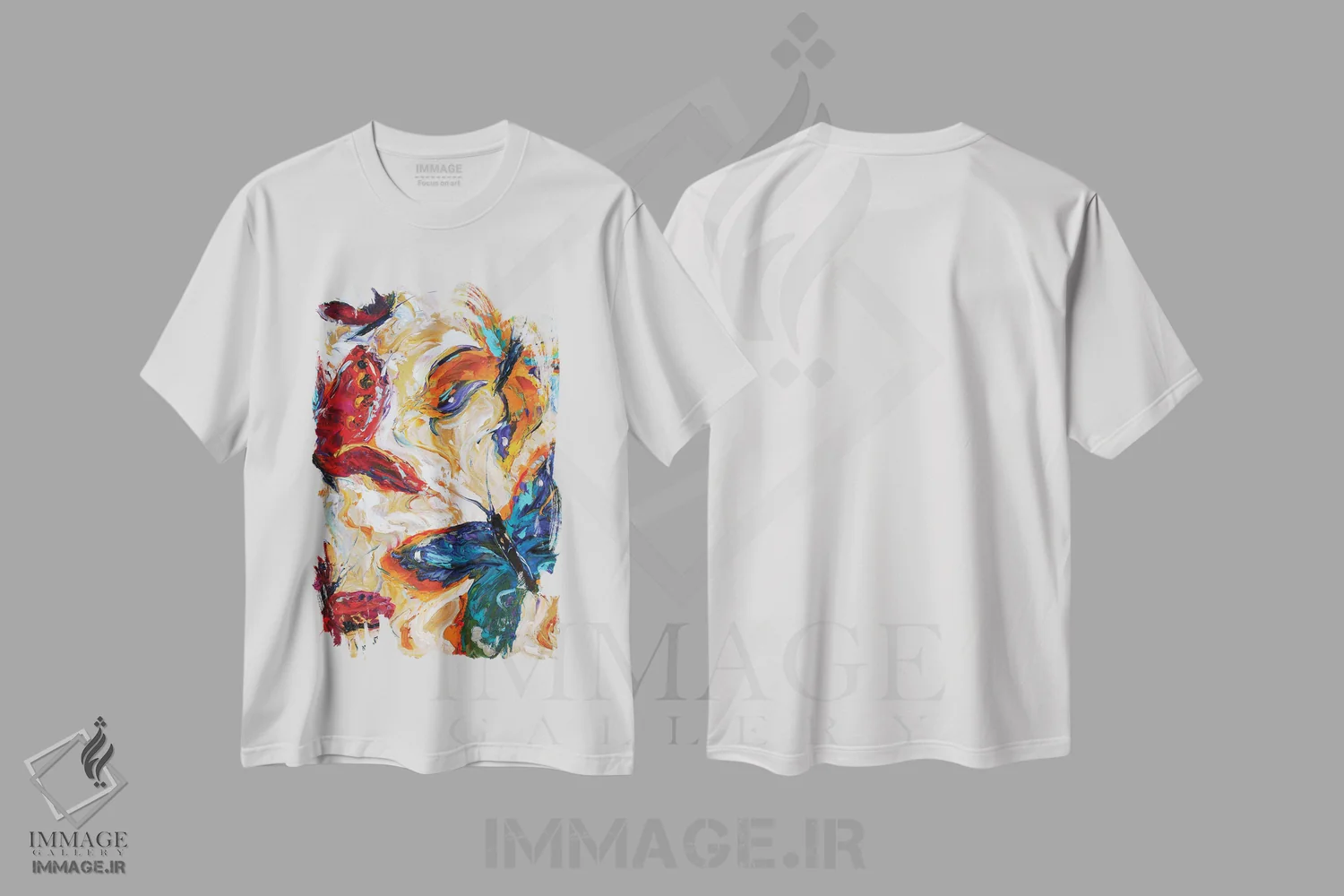 تیشرت سفید طرح دار پروانه ها، دکور معاصر اثر کارن تارلتون | immage.ir