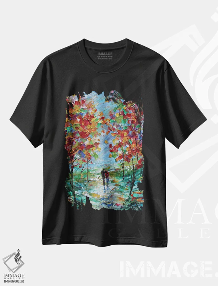 تیشرت مشکی طرح دار عشق رنگارنگ، دکور معاصر اثر کارن تارلتون | immage.ir