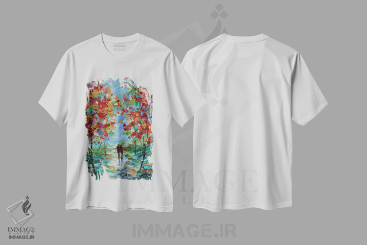 تیشرت سفید طرح دار عشق رنگارنگ، دکور معاصر اثر کارن تارلتون | فروشگاه ایماژ