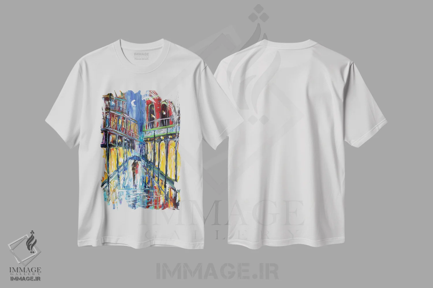 تیشرت سفید طرح دار ماه نیواورلئان، هنر فاخر معاصر اثر کارن تارلتون | immage.ir
