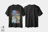 تیشرت مشکی طرح دار ماه نیواورلئان، هنر فاخر معاصر اثر کارن تارلتون | فروشگاه ایماژ