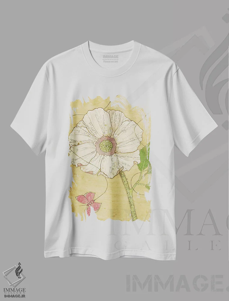 تیشرت سفید طرح دار مانورهای هوایی، دکور معاصر اثر کارن سیکیه | فروشگاه ایماژ