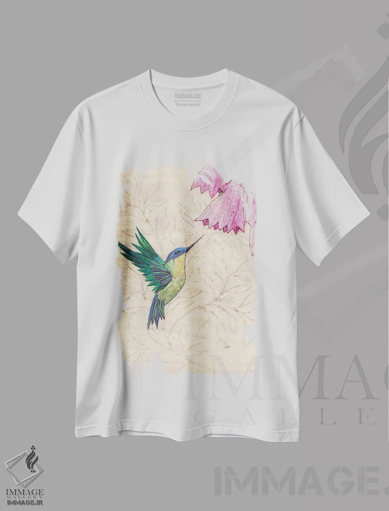 تیشرت سفید طرح دار شادی، دکور معاصر اثر کارن سیکیه | فروشگاه ایماژ