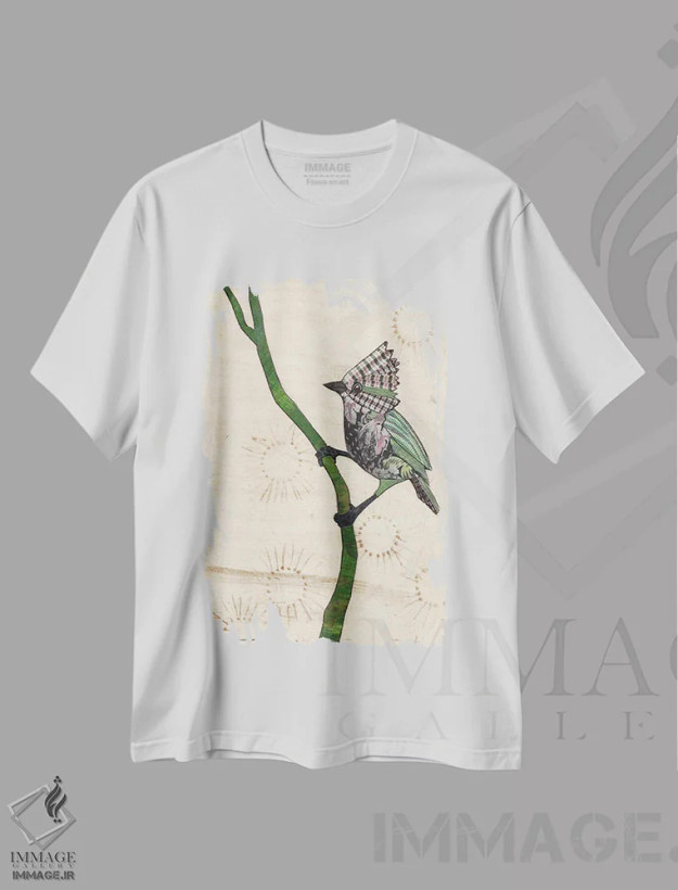 تیشرت سفید طرح دار سمی، دکور معاصر اثر کارن سیکیه | فروشگاه ایماژ