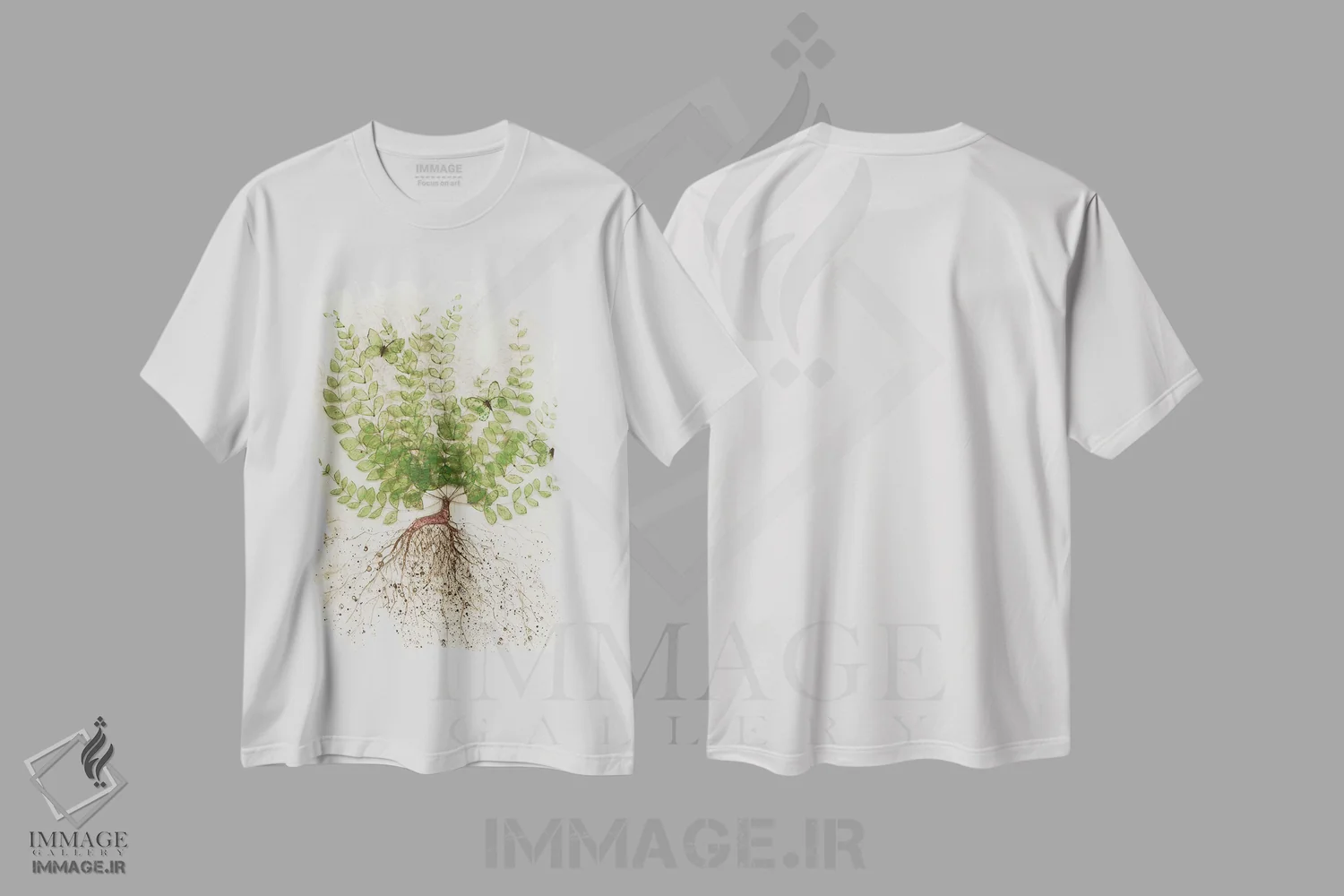 تیشرت سفید طرح دار ریشه کن شده I، دکور معاصر اثر کارن سیکیه | immage.ir