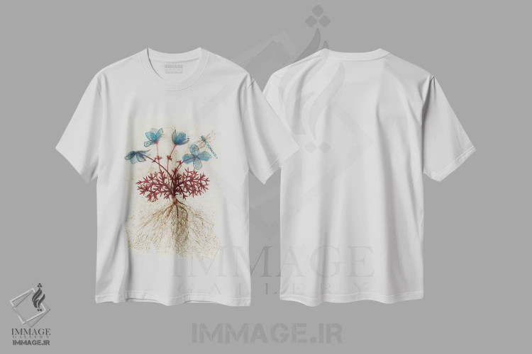 تیشرت سفید طرح دار ریشه کن شده II، دکور معاصر اثر کارن سیکیه | فروشگاه ایماژ