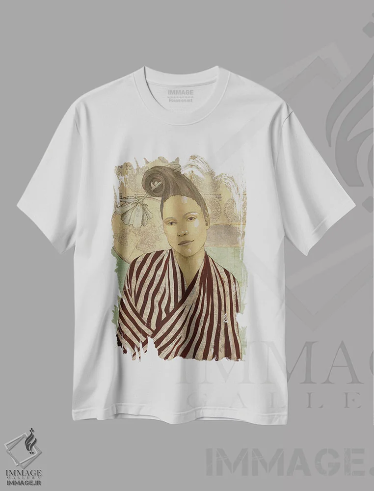تیشرت سفید طرح دار راه یاب، دکور معاصر اثر کارن سیکیه | immage.ir