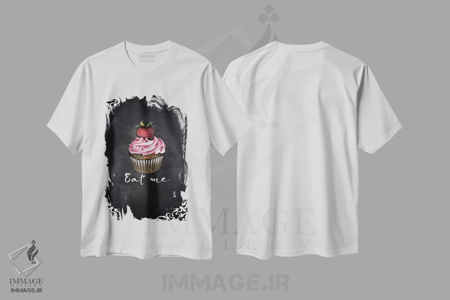 تیشرت سفید طرح دار مرا بخور، دکور معاصر اثر کارن اسمیت | فروشگاه ایماژ