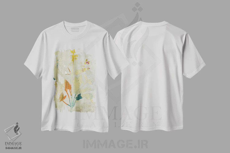 تیشرت سفید طرح دار آرام I، آبستره اثر کارن اسمیت | فروشگاه ایماژ