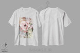 تیشرت سفید طرح دار گل پاستلی II، تزئینی اثر کارن اسمیت | فروشگاه ایماژ