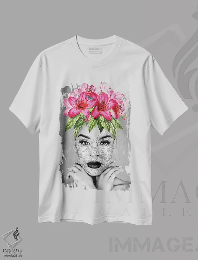 تیشرت سفید طرح دار گلبرگ I، هنر آمریکایی آفریقایی تبار اثر کارن اسمیت | فروشگاه ایماژ