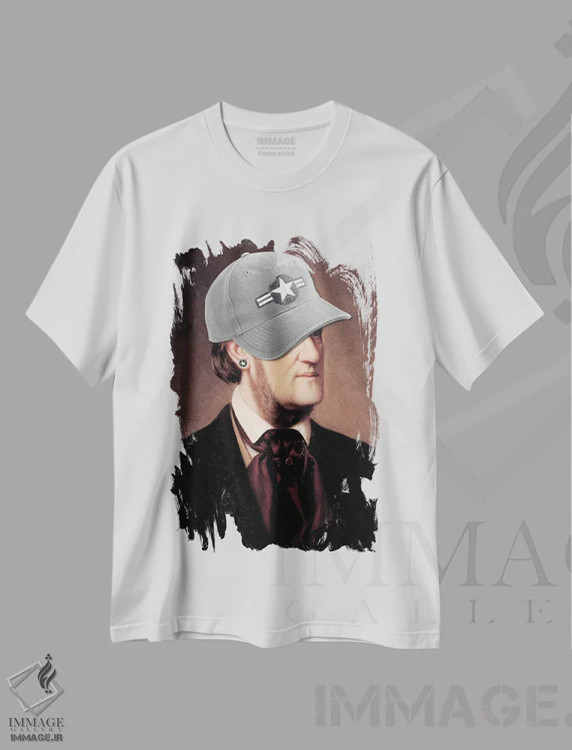تیشرت سفید طرح دار استاد آقا، تزئینی اثر کارن اسمیت | immage.ir