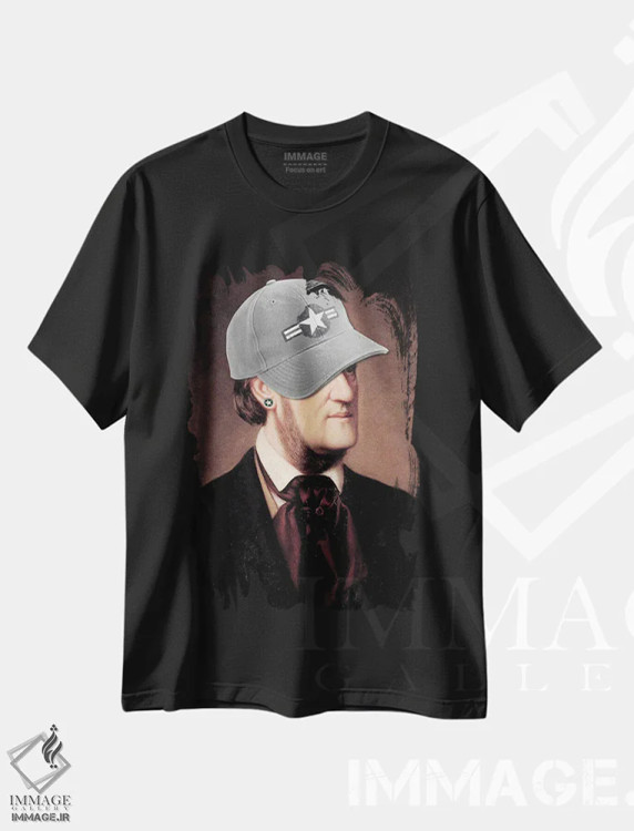 تیشرت مشکی طرح دار استاد آقا، تزئینی اثر کارن اسمیت | فروشگاه ایماژ