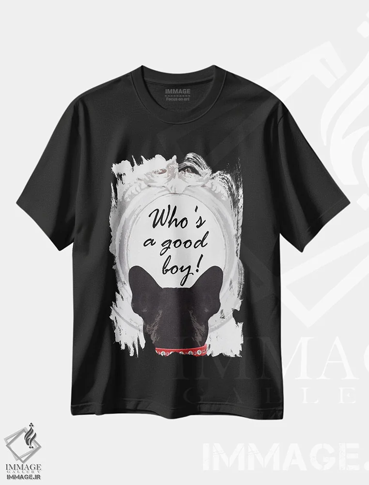 تیشرت مشکی طرح دار پسر خوب، تایپوگرافی اثر کارن اسمیت | immage.ir