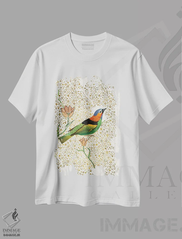 تیشرت سفید طرح دار پرنده سرا II، تزئینی اثر کارن اسمیت | immage.ir
